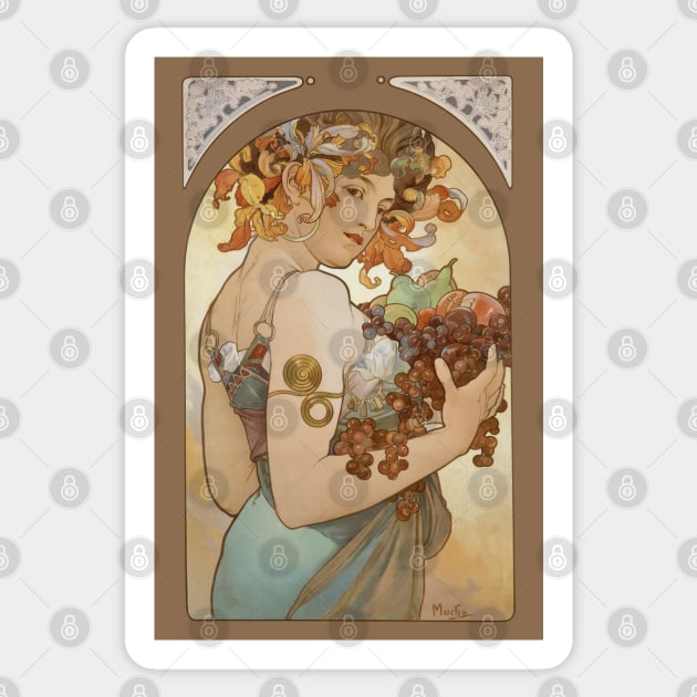 Harvest goddess with fruits Sticker by UndiscoveredWonders